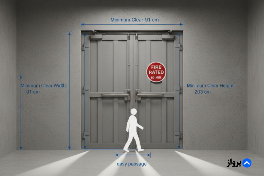 ابعاد درب اتاق برق
